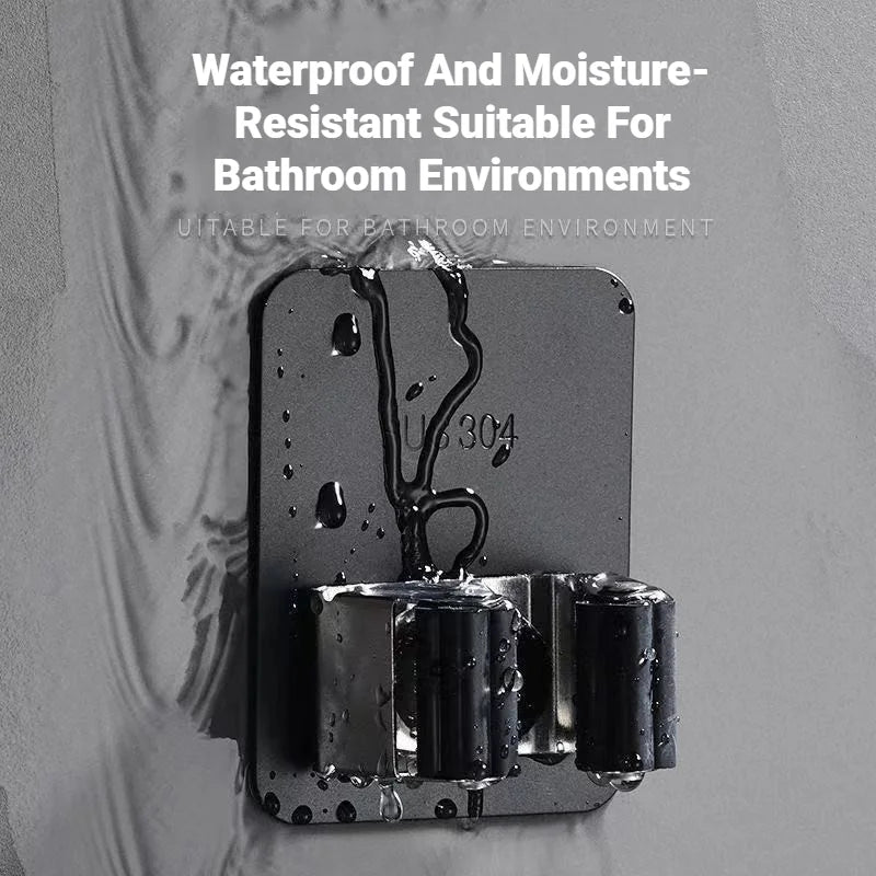 Adhesive Wall‑Hanging Multi‑Purpose Hooks Kitchen Bathroom Home Organizer Accessories Mop Rack Broom Hanger Hook