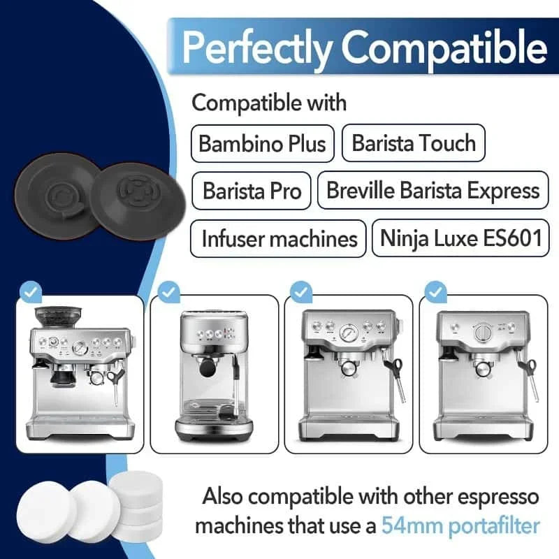 Espresso Machine Cleaning Kit 54mm for Breville - Includes Backflush Disc and Cleaning Tablets, Compatible with Ninja Luxe Cafe