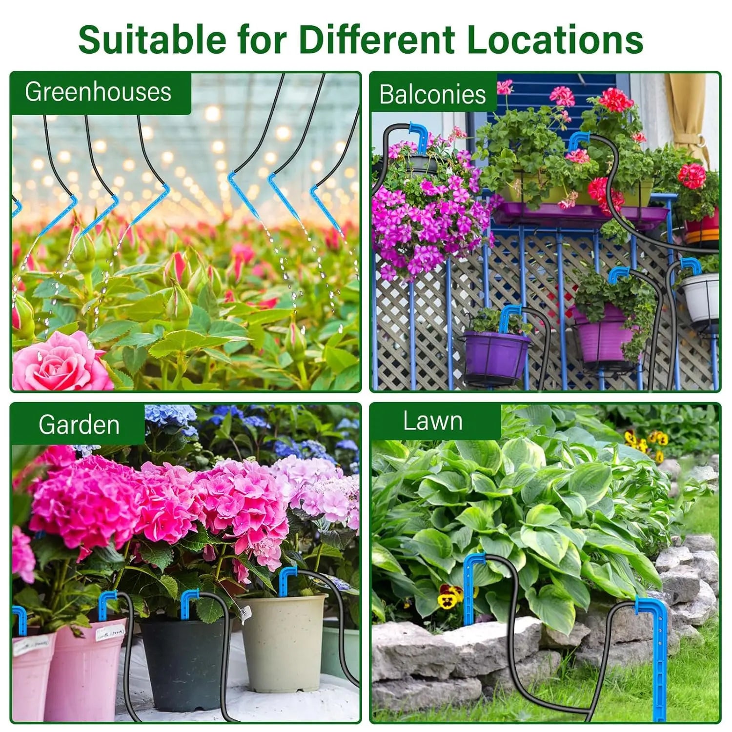 DIY solar drip irrigation kit, garden drip irrigation system, suitable for outdoor balcony garden automatic watering system
