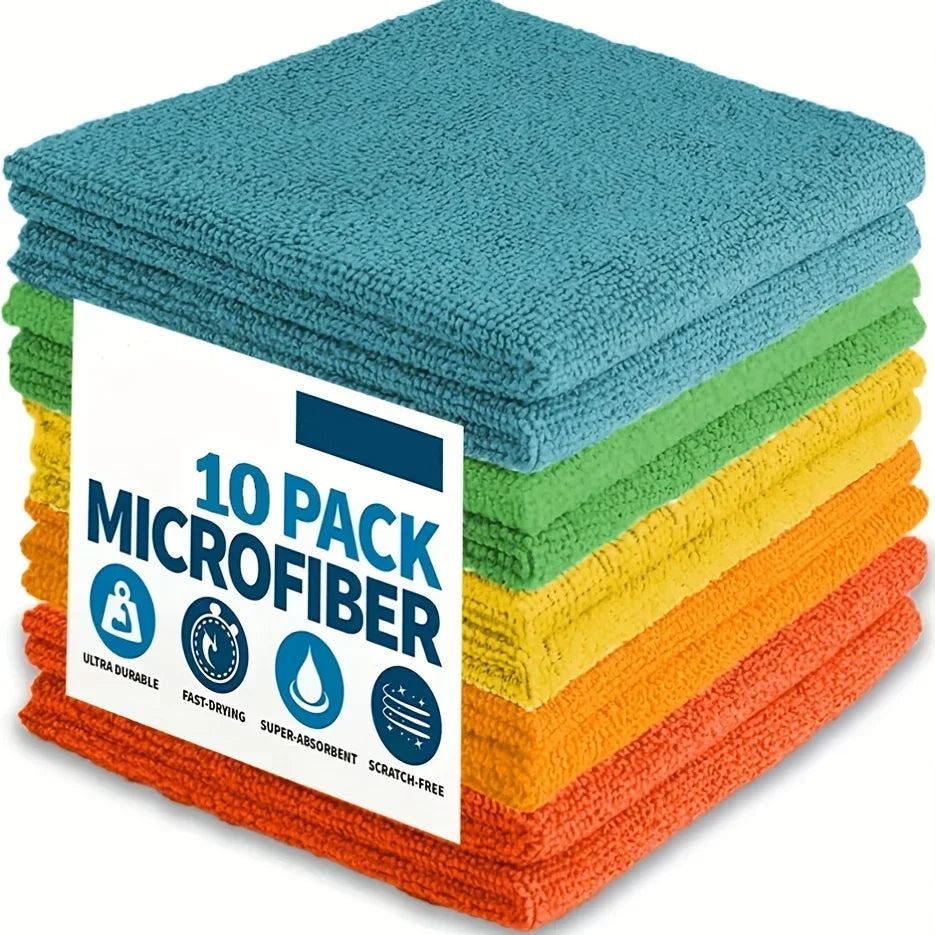 10/5/3pcs Microfiber Cleaning Cloth, Dishwashing Cloth Household Rag Kitchen Bathroom Cleaning Towel Durable Absorbent Towel