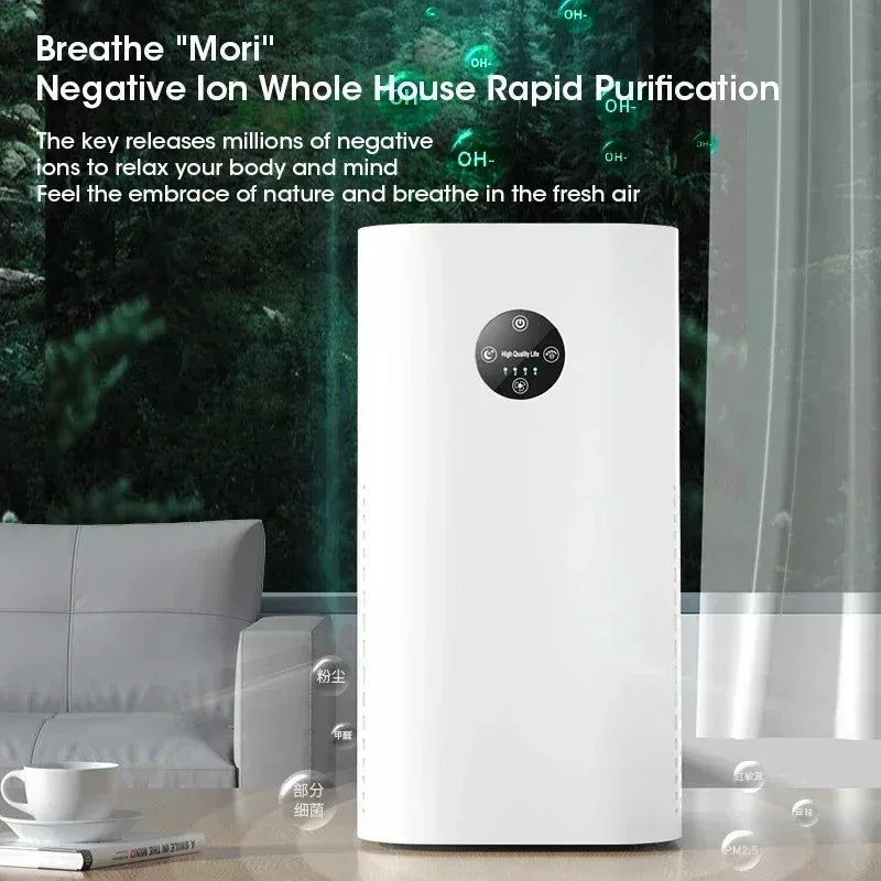 180m² HEPA Air Purifier for Pet Hair Removal Dust Formaldehyde Germ Killer Negative Ion Cleaner for Home Office Bedroom