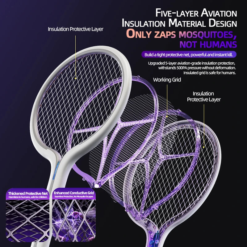 Lenovo 2-in-1 Electric Mosquito Swatter Mosquito Killer Lamp Wall Base Dualuse Rechargeable Household Automatic Mosquito Swatter