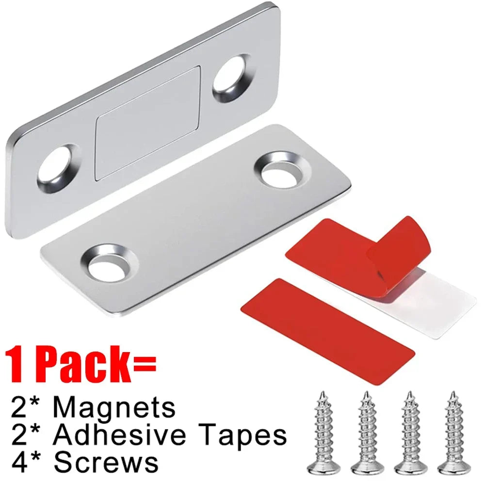 Ultra Thin Magnetic Cabinet Catches for Kitchen Closet - Strong Adhesive Drawer Magnet Lock Invisible Door Stopper