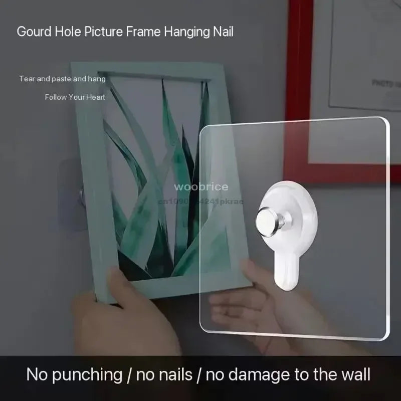Punch-Free Screw Stickers Wall Picture Non-Marking Hook Invisible Traceless Picture Hanging Kitchen Bathroom Hanger Hook