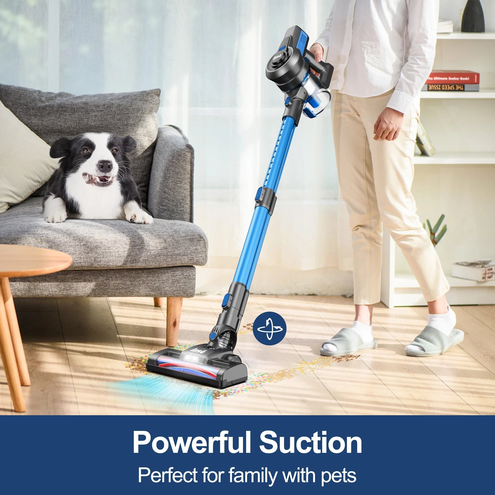 INSE N650 Cordless Vacuum Cleaner, 25Kpa Lightweight Stick Vacuum, Up to 45 Min