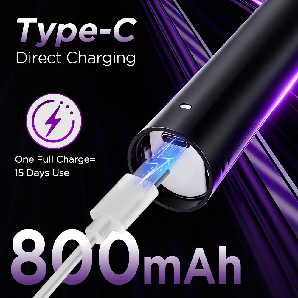 Electric Toothbrush for Adults with 5 Modes, Rotating Rechargeable Power Toothbrush IPX7 Waterproof, USB Heads for Home Travel