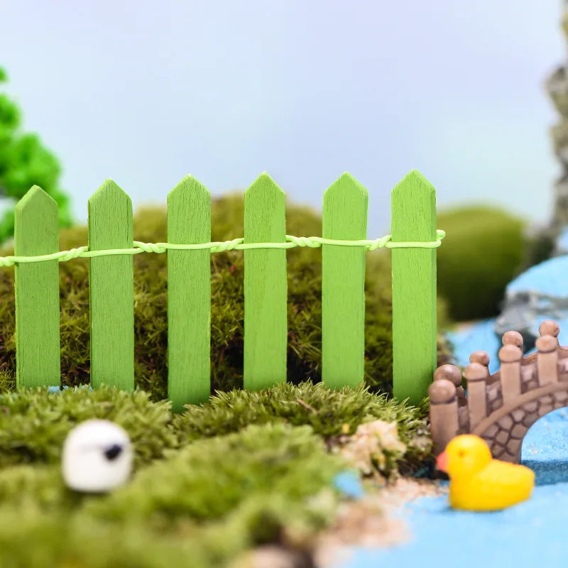 1pc Mini Fence, Garden And Bonsai Decoration Fairy Tale Garden Fence Wooden Decoration, DIY HandicraftProject Mini Picket Fence