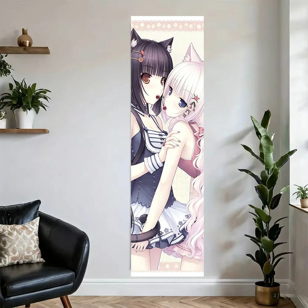 N-Nekopara Tapestry Old-school Kawaii Anime Girls Tapestry Game Girls Large Long Tapestry Suitable For Bedroom Dorm Wall Decor