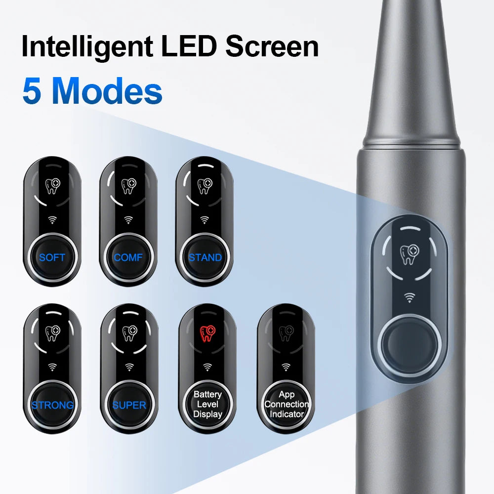 New Visual Ultrasonic Dental Scaler 500W 360°HD Camera Tooth Cleaner with LED Light Dental Stains Tartar Plaque Calculus Removal