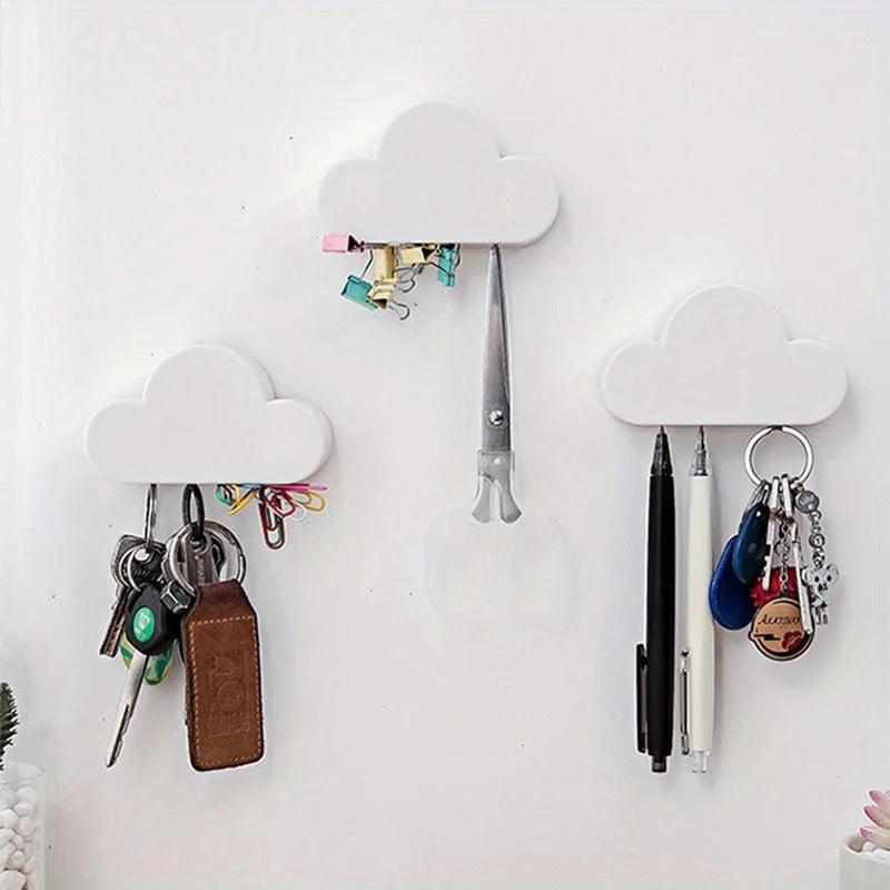 Creative Cloud Keychain Hook Magnet Suction Key Hanging - Sticky Key Rack for Wall and Doors - Easy Storage and Organization