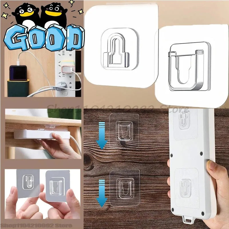 Double-Sided Self Adhesive Wall Hooks for Hanging Traceless Waterproof Oilproof Kitchen Bedroom Wall Hook Storage Holder Storage