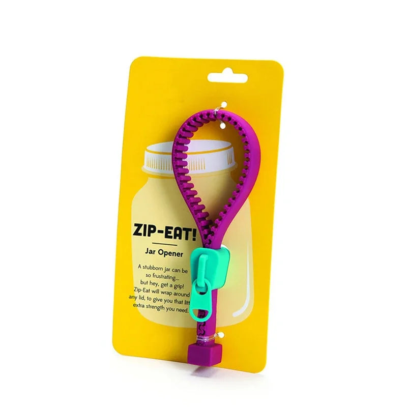 Zipper Shape Can Opener Household Kitchen Multifunctional Durable Silicone Non-Slip Lid Opener Labor-Saving Jar Opener Canister