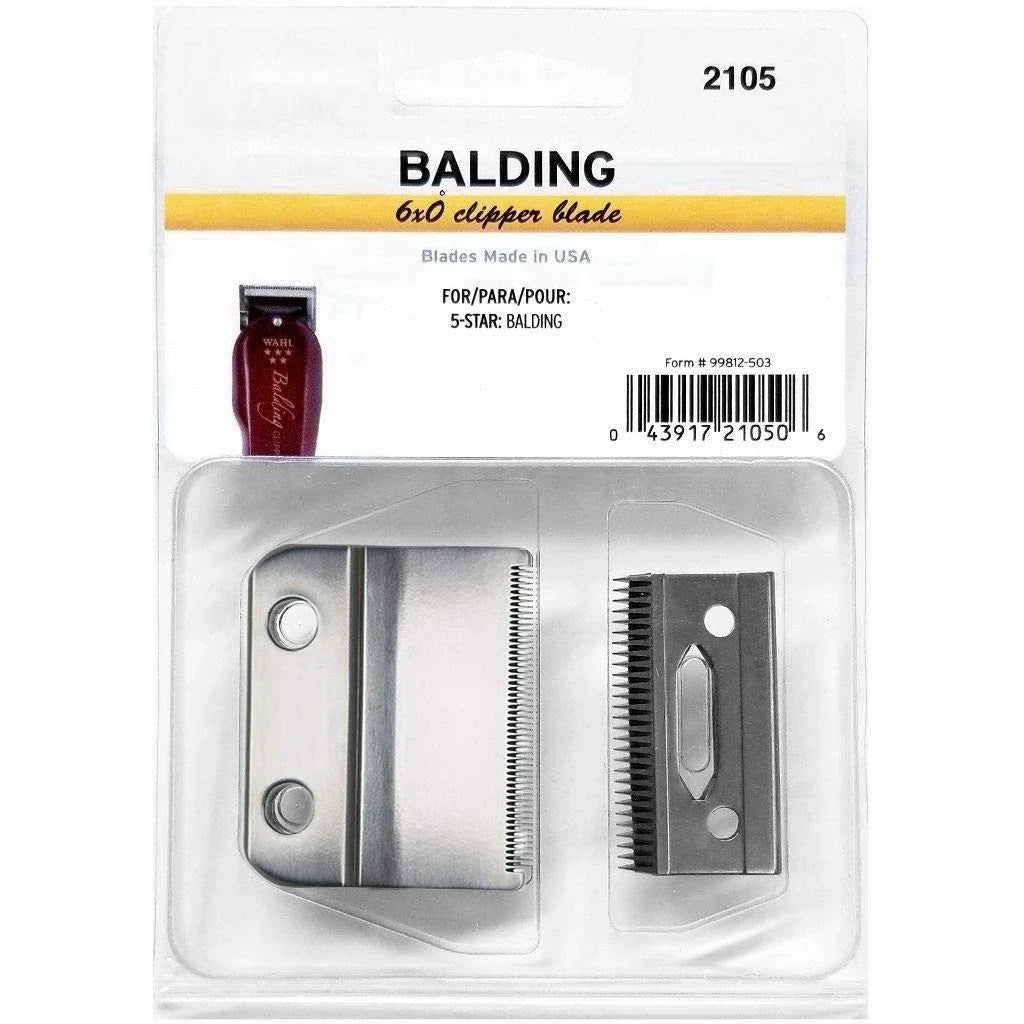 #2105，Professional 6X0 Precision Blade Compatible with Wahl Professional 5 Star Series Balding 8110 Hair Clipper，Silver
