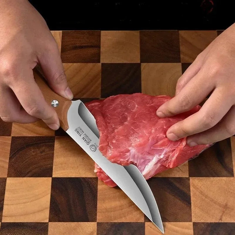 Professional forging bone removal and slicing knife set, kitchen knife with wooden handle, meat cutting knife with blade sheath