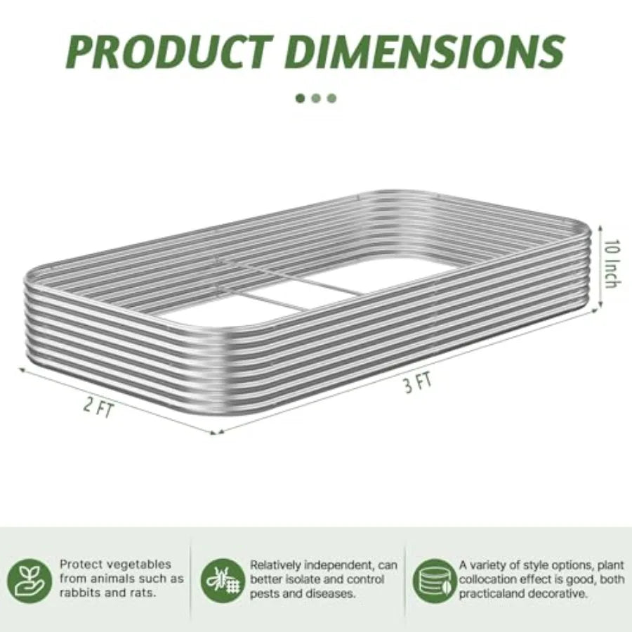 3 Pack Raised Beds for Gardening Corrugated Galvanized Steel Raised Garden Bed Outdoor Metal Above Ground Garden Bed for Vegeta