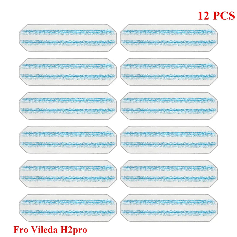 Replacement Rags Fit For Vileda H2prO Flat Mop System , Washable Reusable Microfiber Mop Pad | Safe On Wood Floors, Vinyl, Tile