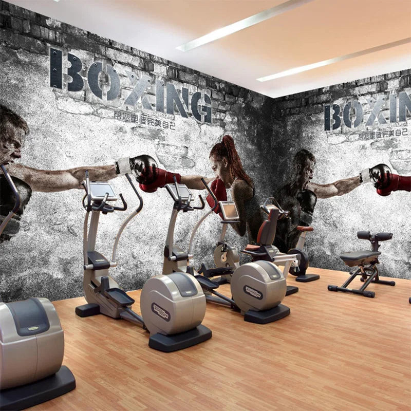 Custom Any Size Mural Wallpaper 3D Abstract Boxing Gym Beauty Guy Wallpaper Living Room Sofa TV Home Furnishing Waterproof Mural
