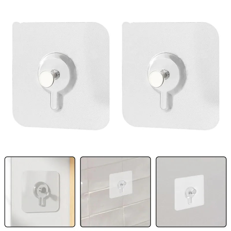 Punch-Free Screw Stickers Wall Picture Non-Marking Hook Invisible Traceless Picture Hanging Kitchen Bathroom Hanger Hook