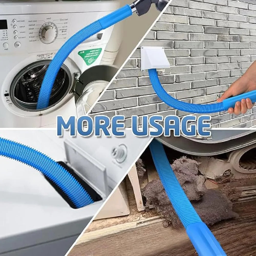 HOMEFISH Dryer Vent Vacuum Cleaner Kit - Flexible Hose for Ventilation Cleaning Dust Remover for Home Appliance