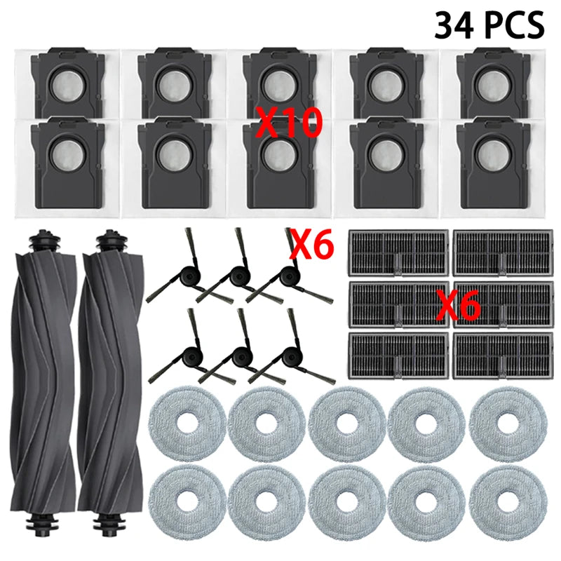 Dreame X40 Ultra / X40 Pro  Robot Vacuum Cleaner Accessories Main Side Brush Mop Cloth Hepa Filter Dust Bag Spare Parts