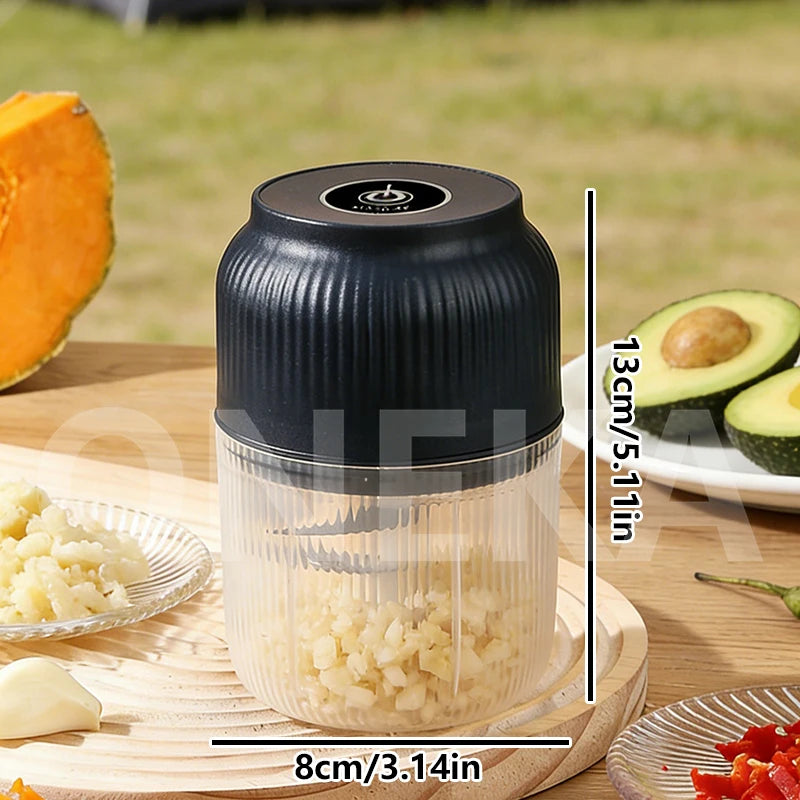 6-Blade Electric Mini Garlic Chopper USB Chili Pepper Grinder Kitchen Tool for Crushing Garlic Ginger Vegetables Baby Food Gift