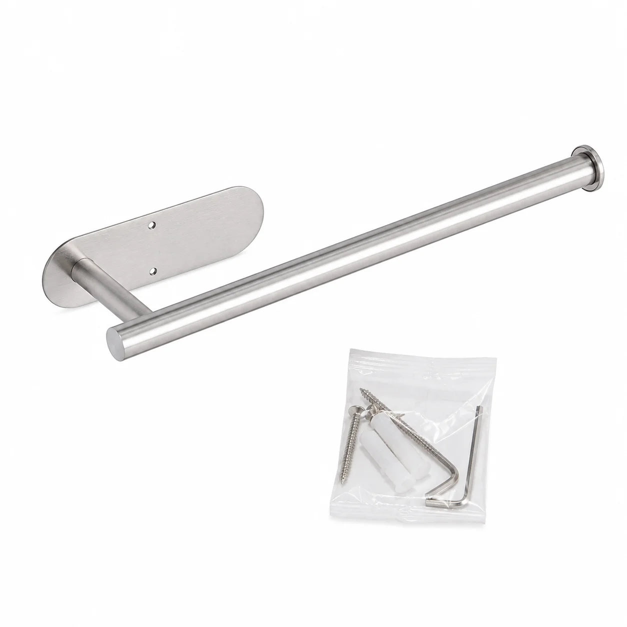Homefish Black Sliver Adhesive Kitchen Paper Towel Holder Toilet Roll Napkin Tissue Rack Bathroom Accessory