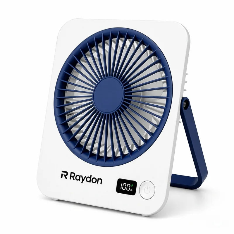 1pc Rechargeable USB mini desktop Fan, Power Display, 5-Speed Ultra Quiet Personal Cooling Fan, Foldable Handle Portable Fan, Suitable for Office, Home, Bedroom, Travel, Camping