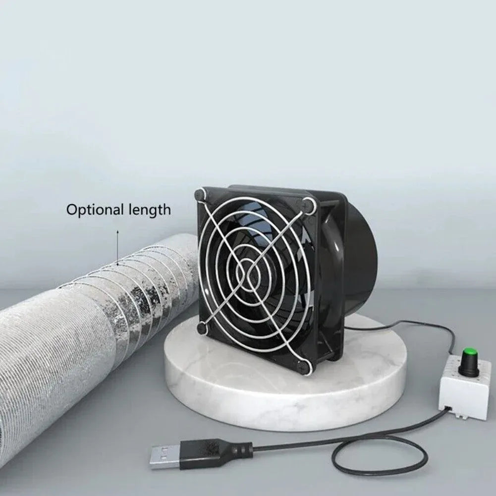 High-Performance Ventilation Fan with Powerful Suction and Plastic Duct Pipe for Effective Smoke and Dust Extraction System