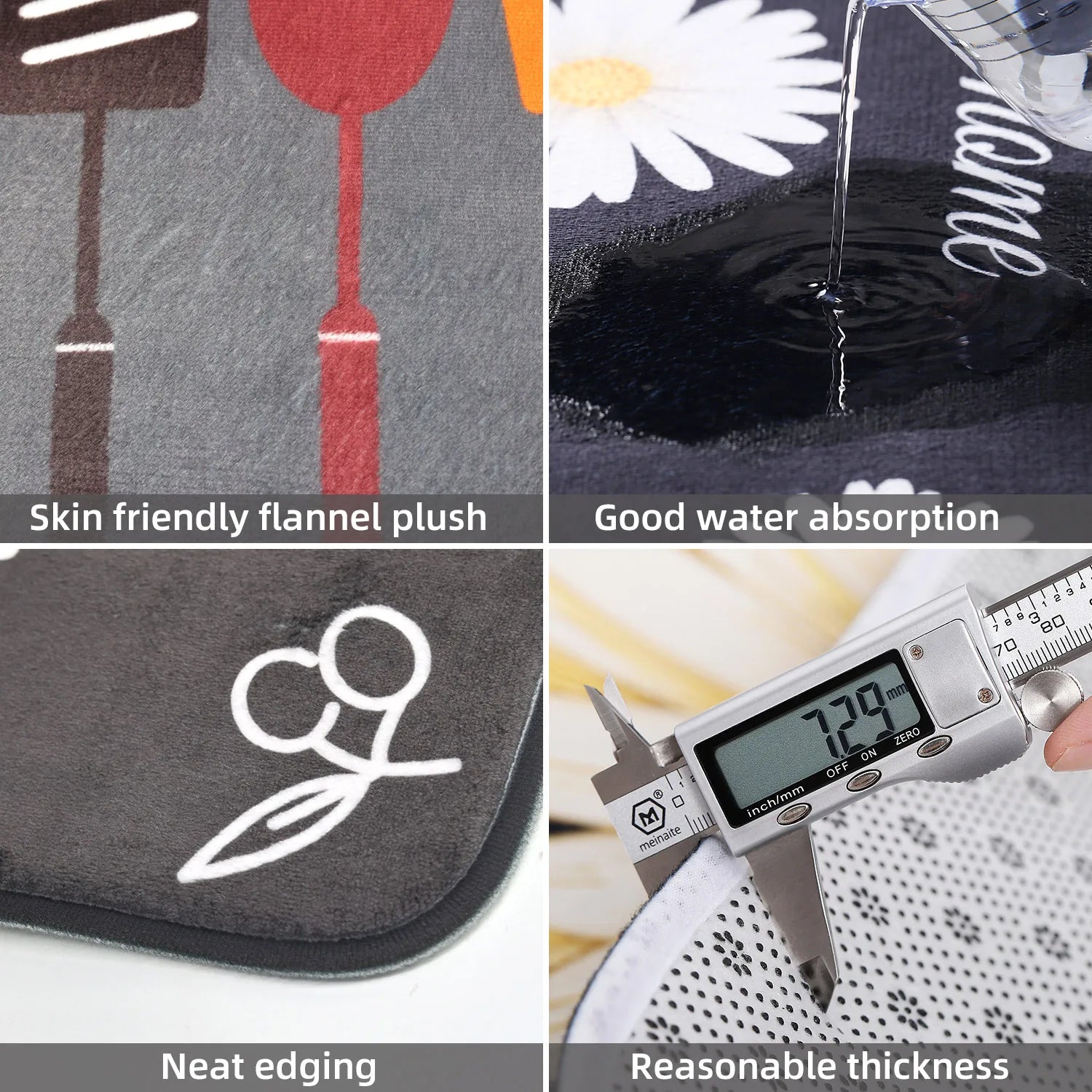 1piece Multi-purpose Sponge Water Absorption Mat:Kitchen,Bathroom Bathroom Anti-skid,Moisture Absorption,Machine Washable Carpet