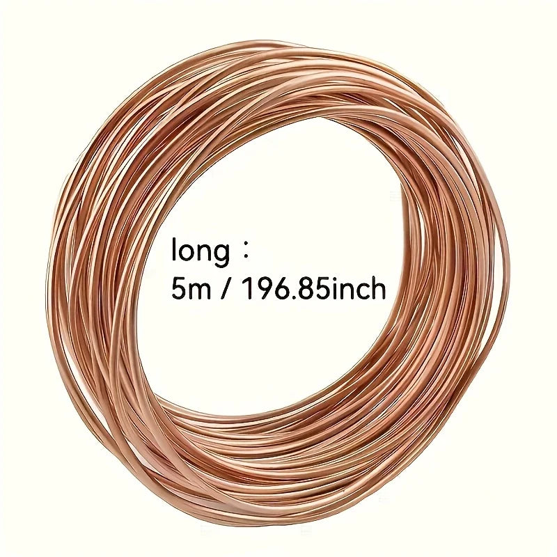 5m Length 2.0mm Pure Copper Wire 12 Gauge Bare Solid round Copper Length 16.4 Feet One Roll for Electronics And DIY Projects