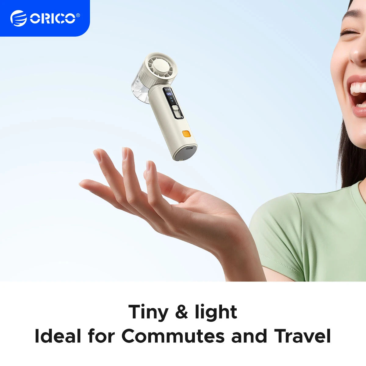 ORICO Portable High Speed Cooling Handheld Fan 3000mAh Rechargeable 120 Wind Speeds Adjustable Mini Foldable Air TEC Cooling
