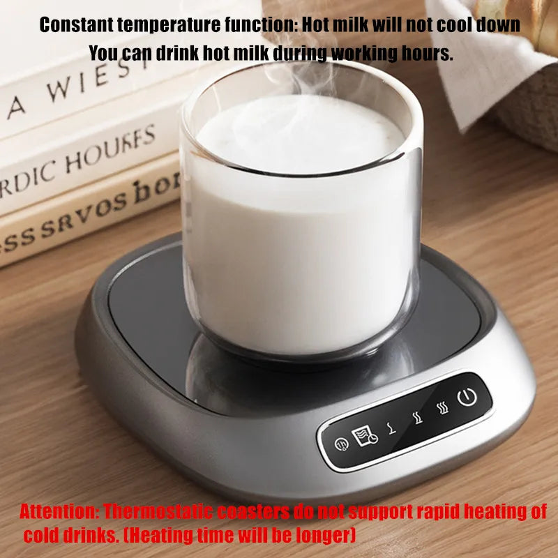 Thermostatic USB Heating Coaster with 3-Speed Adjustment for Home Use Maintains 55 Degrees Constant Temperature