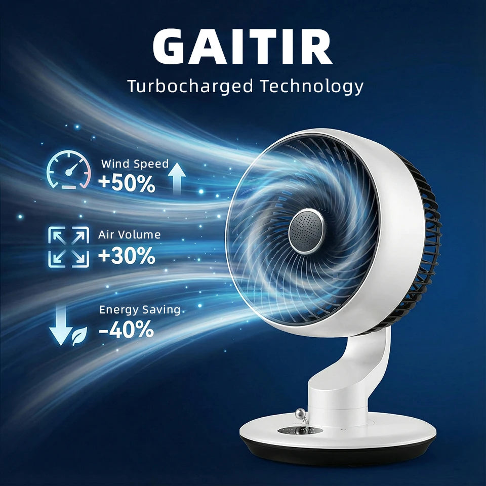 7800mAh USB Desk Fan 5 Speed Adjustable 9H Timer & 120° Oscillating Smart Electric Fan Wall-Mounted Kitchen Toilet Silent Fan