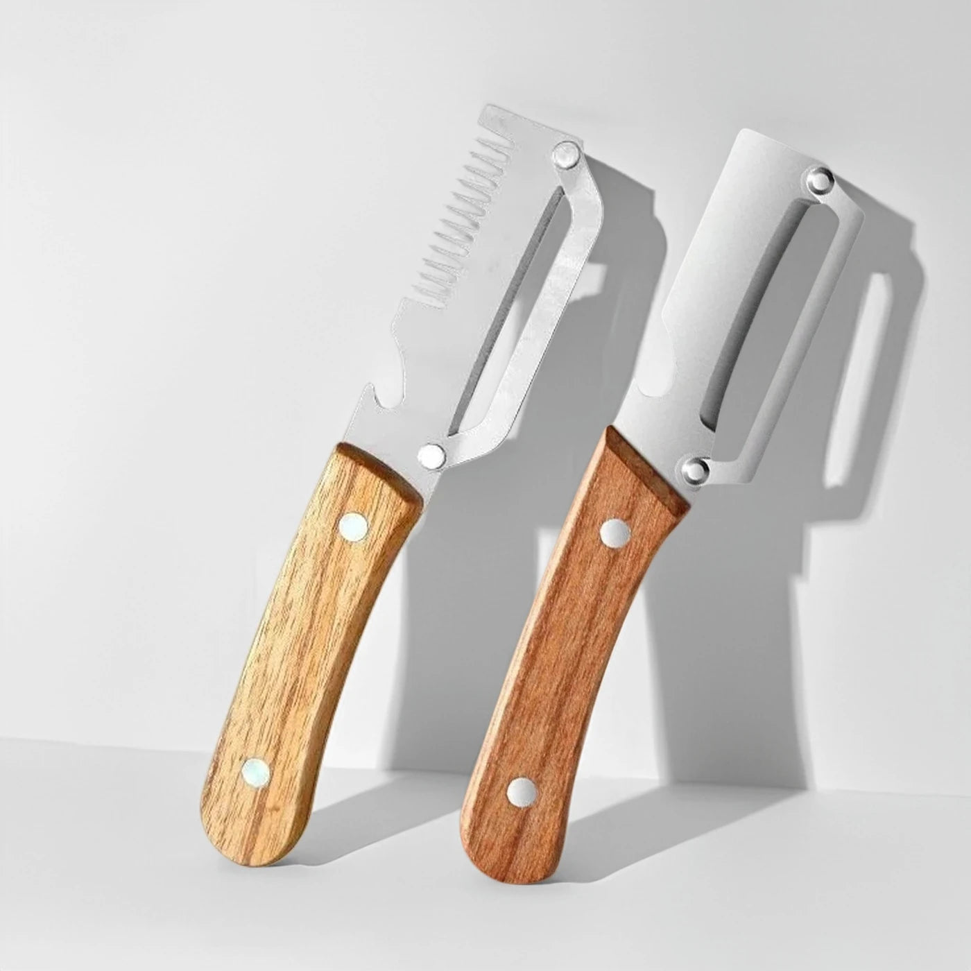2PC Set Kitchen Peeler Stainless Steel Vegetable Peeler Wooden Handle For Peeling And Slicing Fruits And Vegetables Kitchen Tool