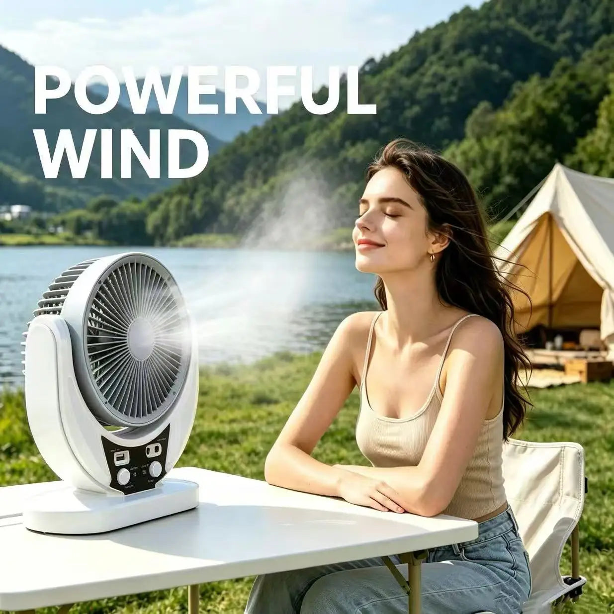 Solar-Powered Multifunctional Fan, LED Emergency Light Bulb, USB Charging, Night Light Function, Can Charge Mobile Phones