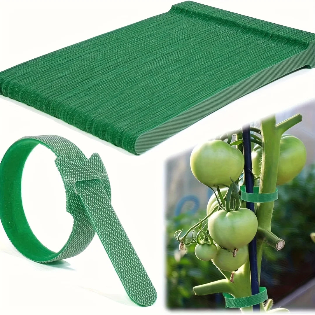 100pcs Reusable 6-Inch Adjustable Non-Slip Nylon Plant Ties with Hook and Loop Fasteners, for Climbing Plants, Support