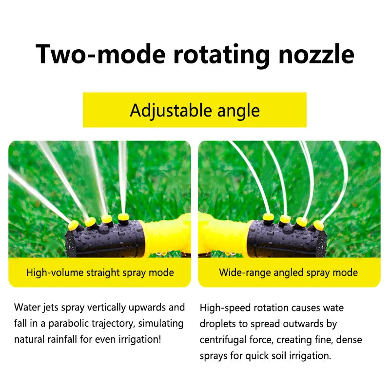 360 Degree Automatic Rotating Sprinkler Head For Nursery Irrigation, Rotating Three-way Sprinkler Series Sprinkler