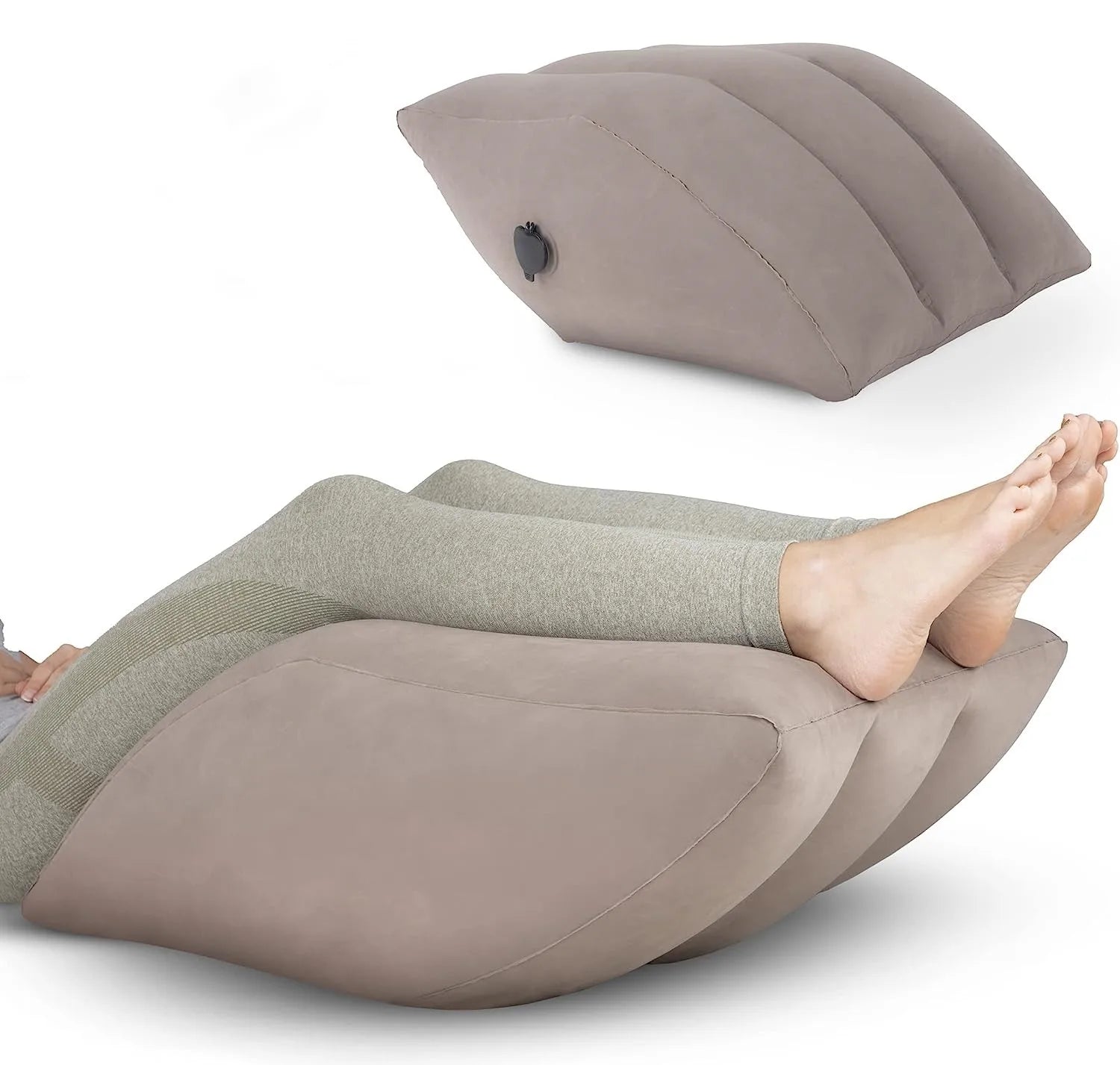 Inflatable Leg Elevation Pillow- Portable Wedge Pillow for Legs with Storage Bag, Versatile Leg Pillows for Elevation Blood Circ
