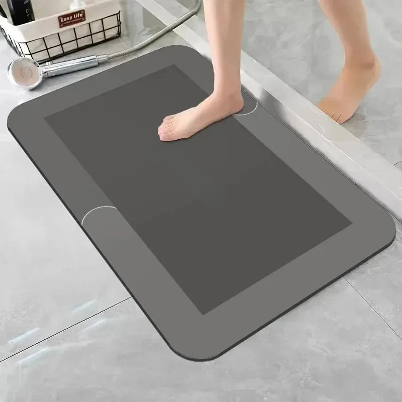 Diatomaceous Earth Bath Mat, Super Absorbent Non‑Slip Fast Drying Floor Mat for Shower Bathroom Bedroom Kitchen Laundry RV