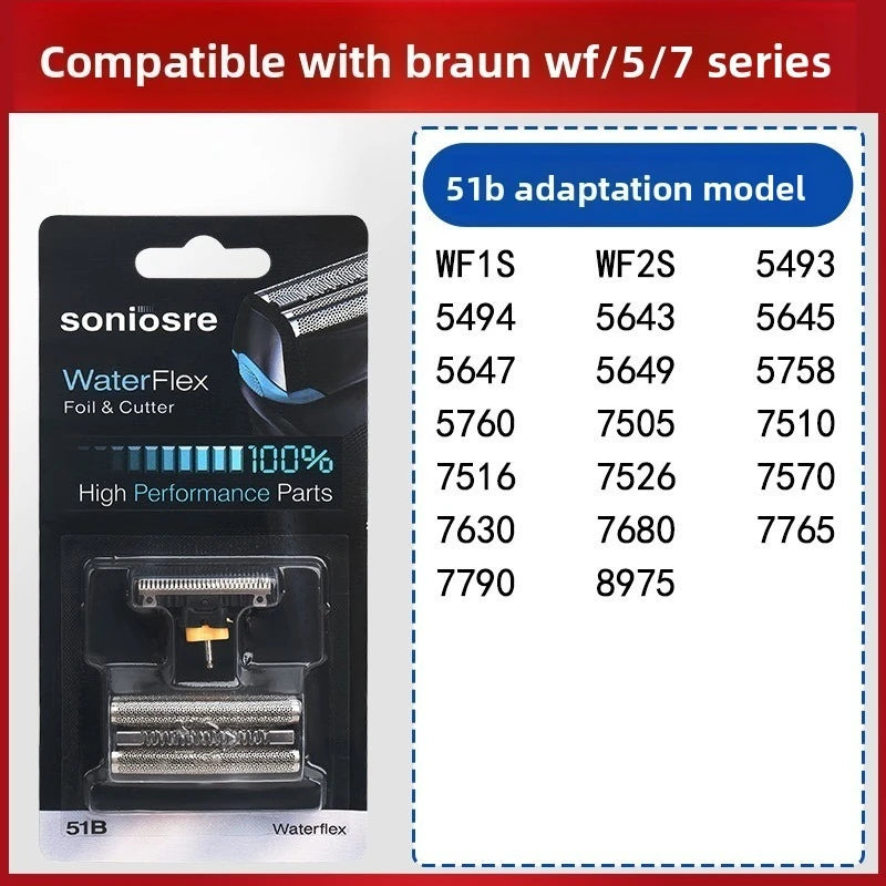 51S/51B Shaver Razor Foil Cutter Blade Fits For Braun WaterFlex Series 5 Shavers 8000 WFS1/2 530 550 590 5643 5645 8985 5646/7/9