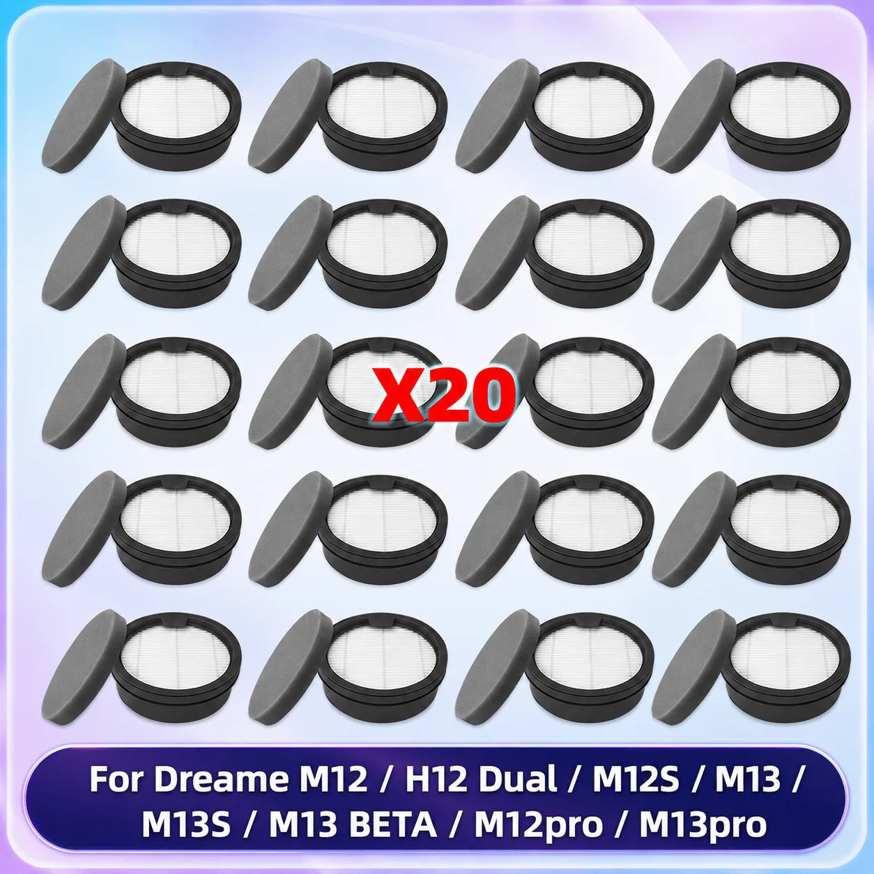 Compatible For Dreame M12 / H12 Dual / M12S / M13 / M13S / M13 BETA / M12pro / M13pro Vacuum Parts Filter Replacement