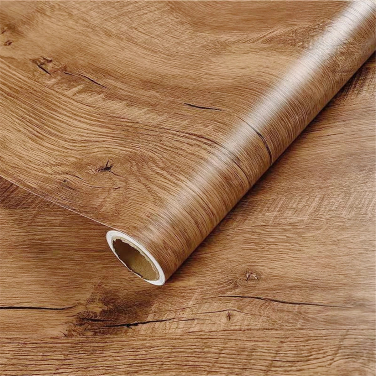 55cm Wide Self Adhesive Wood Grain Vinyl Wallpaper - Waterproof Home Decor Stickers for Door Wardrobe Cupboard Table Furniture