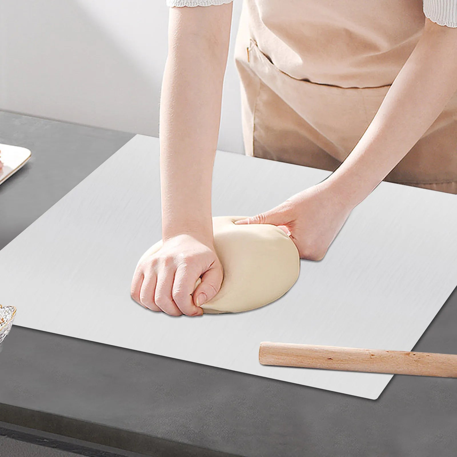 304 Stainless Steel Cutting Board, Anti-Scratch Chopping Board For Kitchen, Multi-Purpose Kitchen Chopping Block