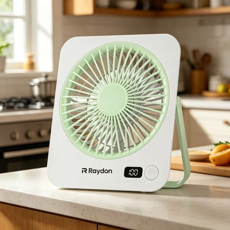 1pc Rechargeable USB mini desktop Fan, Power Display, 5-Speed Ultra Quiet Personal Cooling Fan, Foldable Handle Portable Fan, Suitable for Office, Home, Bedroom, Travel, Camping