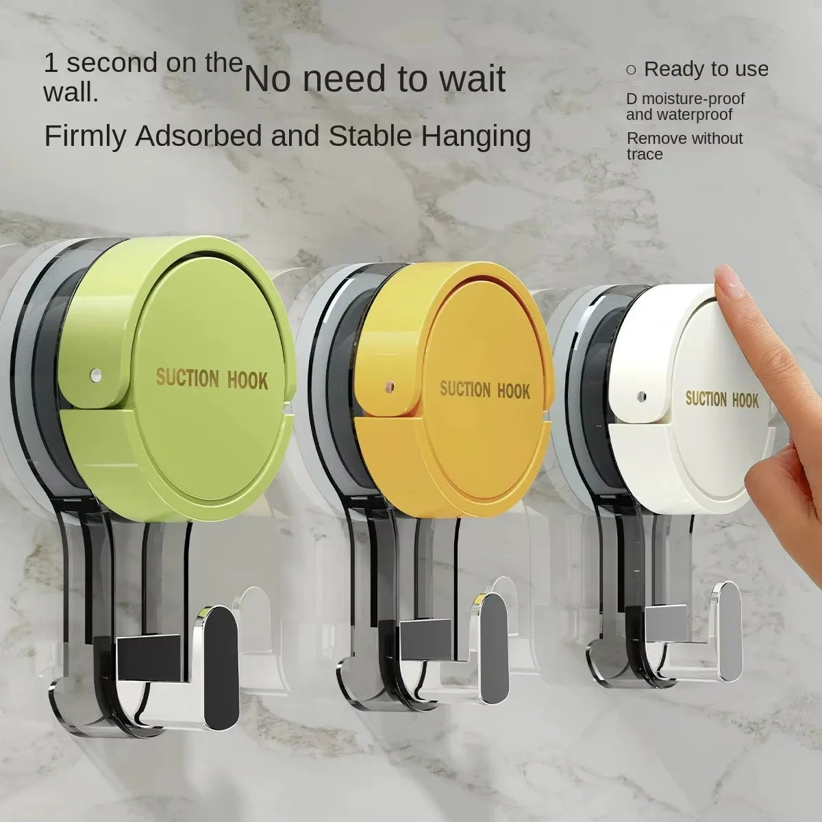 Strong Vacuum Suction Hooks Traceless No-Drilling Adhesive for Home Bathroom Kitchen Door Back Toilet Area Purpose Strong Hold