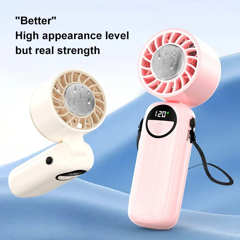 New Handheld Portable Cooling Fan 120 Speeds Adjustable Refrigeration Quite Mini Turbo Fan Type-C High Speed Cold Compress Fan
