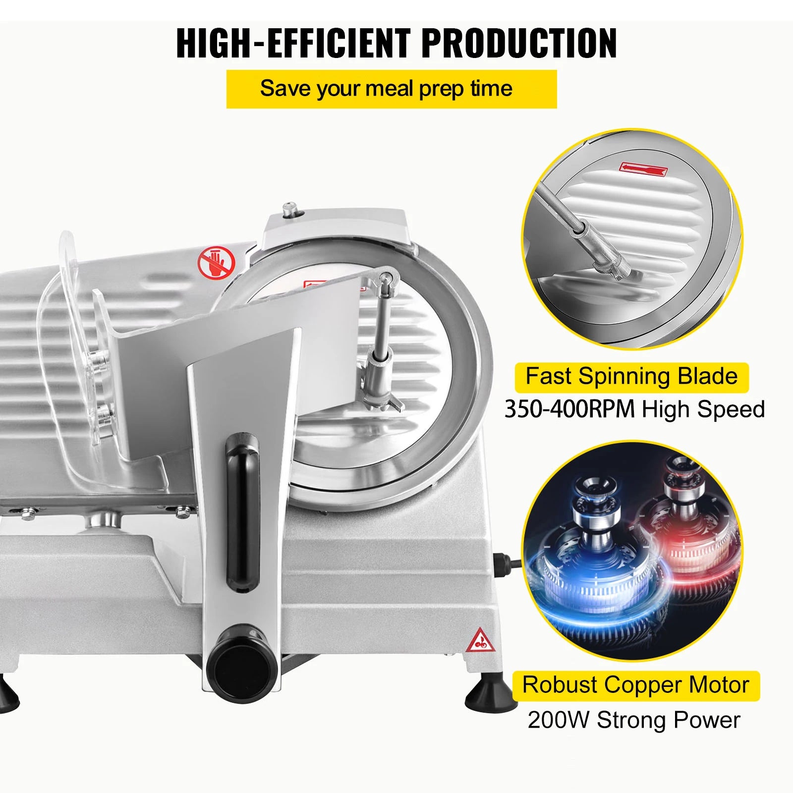 SucceBuy Meat Slicer 200W/240W/320W/340W Electric Deli Food Slicer Adjustable Thickness Commercial and Home Use Cut Meat Cheese