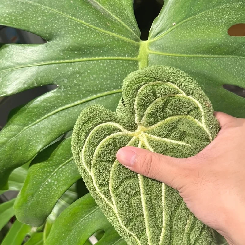 Ultra-Absorbent Plant Towels Quick-Dry Hand Towel Bathroom Kitchen Towel Tropical Leaf Design Hand/Thumb Towel with Hanging Loop