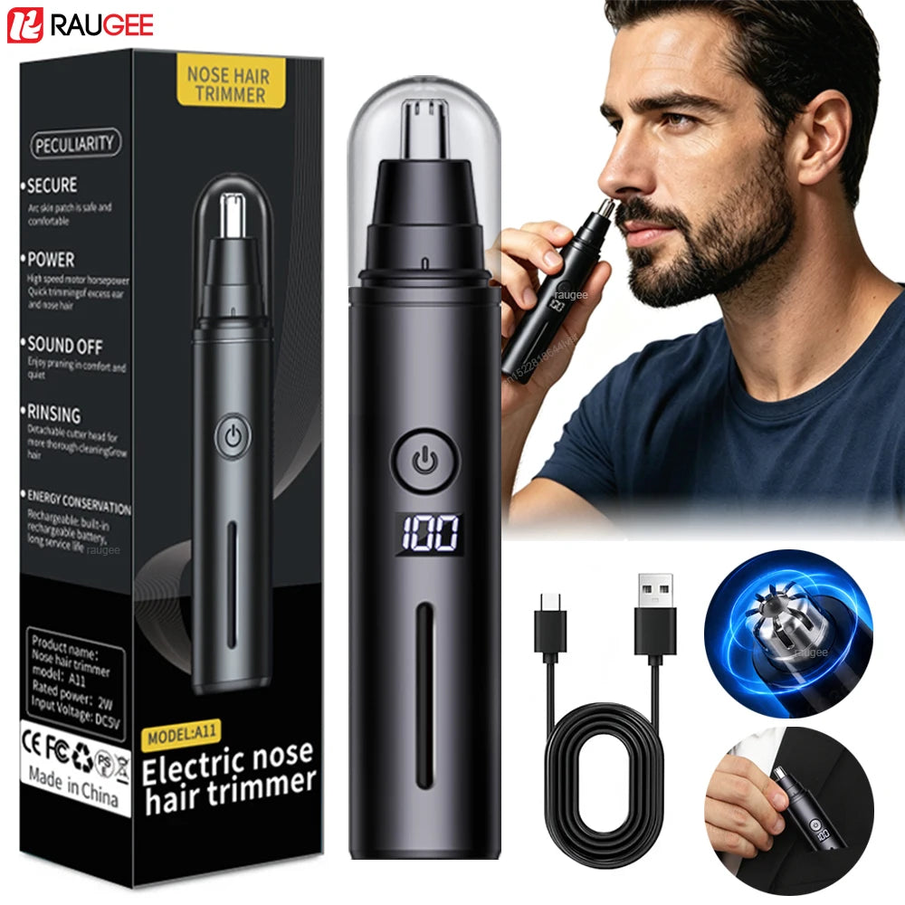 Nose Hair Trimmer for Men Electric Nose Hair Clipper Portable Nose and Ears Hair Trimmer USB Rechargeable Mini Nose Hair Removal