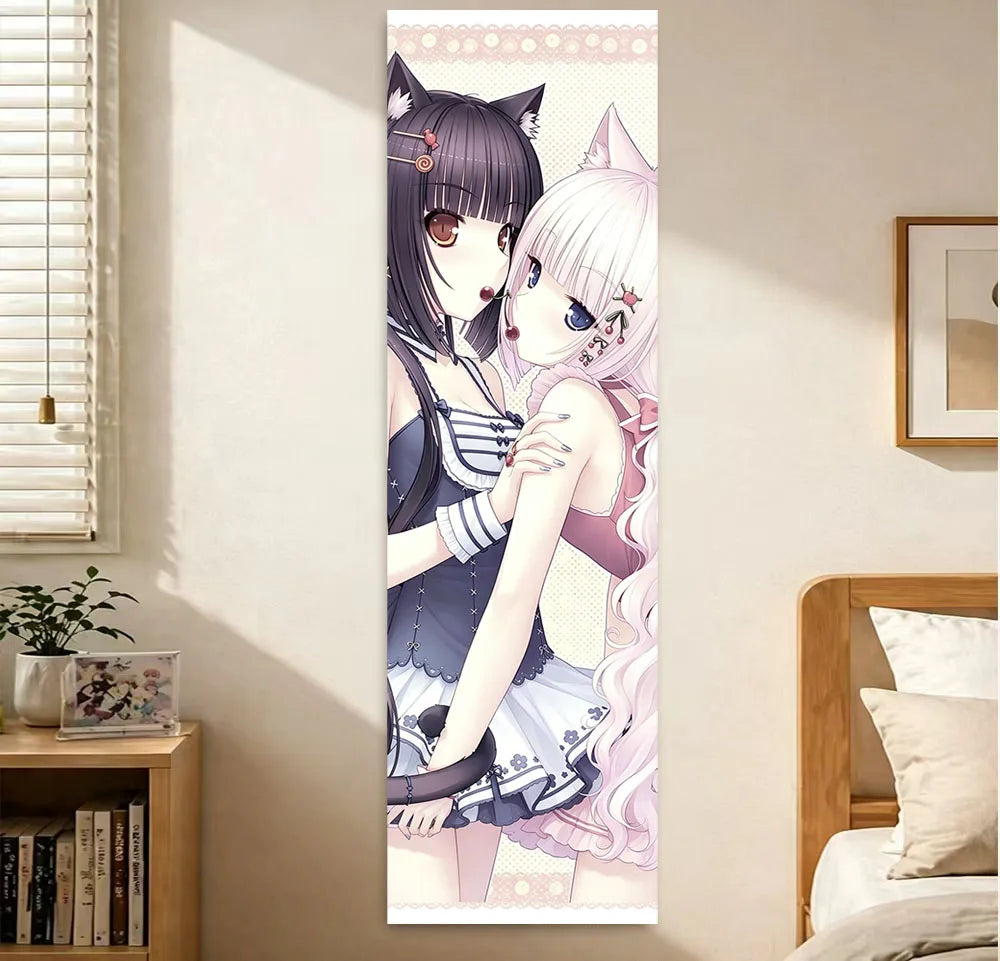 N-Nekopara Tapestry Old-school Kawaii Anime Girls Tapestry Game Girls Large Long Tapestry Suitable For Bedroom Dorm Wall Decor